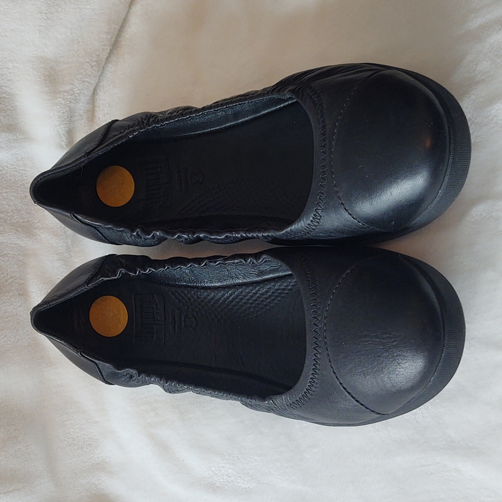 Fitflop black leather ff2 ballerina size 9 supercomff